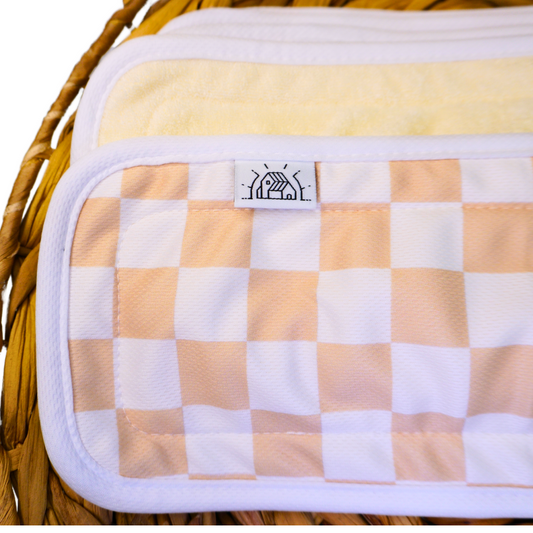 Bamboo Boosters with AWJ | Tan and White Checkered