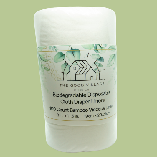 Biodegradable Disposable Cloth Diaper Liners | 100 Pack Bamboo Viscose Liners
